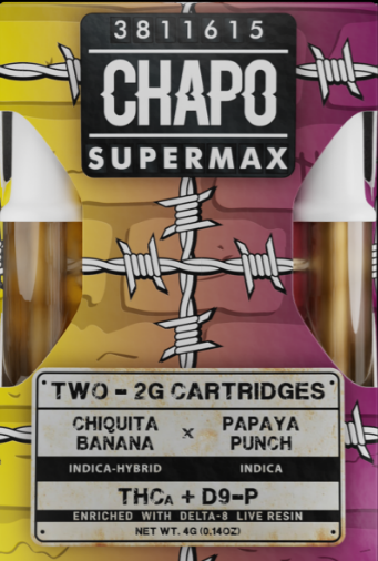 CHAPO: SUPERMAX THC-A + D9-P CARTRIDGE DUO - 2G EACH