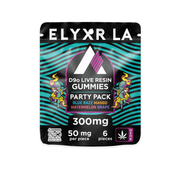 ELYXR LA: D9O LIVE RESIN PARTY PACK GUMMIES - (300MG) 6CT