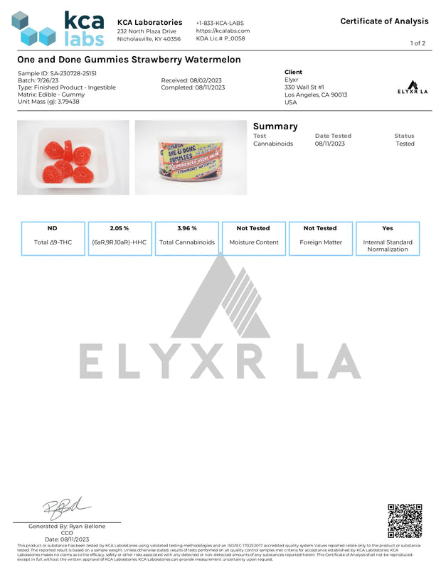 ELYXR LA: ONE & DONE THC BLEND GUMMIES - 750MG