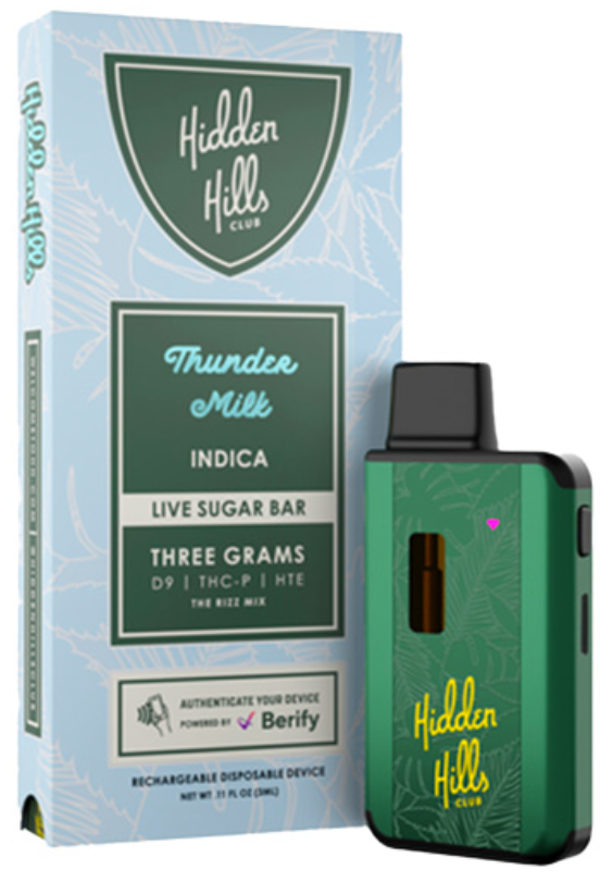 HIDDEN HILLS: THE RIZZ MIX - LIVE SUGAR THC BAR - 3G