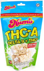 NUMB CANNABIS CO: THCA + DELTA-9 THC RICE KRISPIE - 200MG