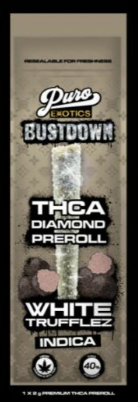 PURO: EXOTICS BUSTDOWN THCA DIAMOND PRE ROLLS - SINGLE 2G PRE ROLL