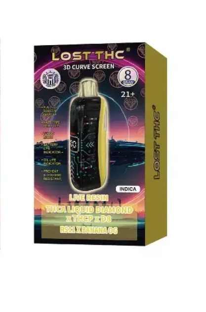 LOST THC: THCA LIQUID DIAMOND CURVED SCREEN DISPOSABLE - 8G  DR.SMOKE