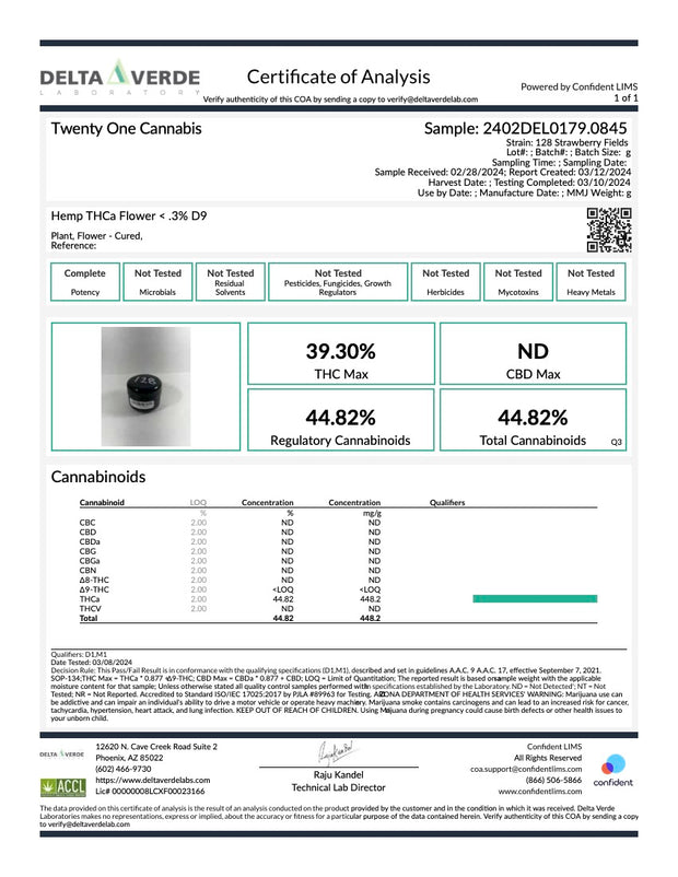 TWENTY ONE CANNABIS: THCA ICY CONE PRE-ROLLED JOINT - 2G