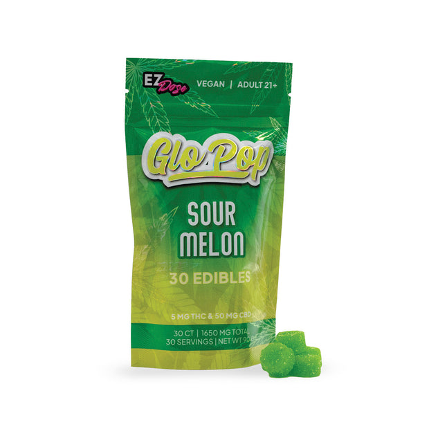 GLO POP: EZ DOSE 1:10 THC & CBD GUMMIES - 30CT