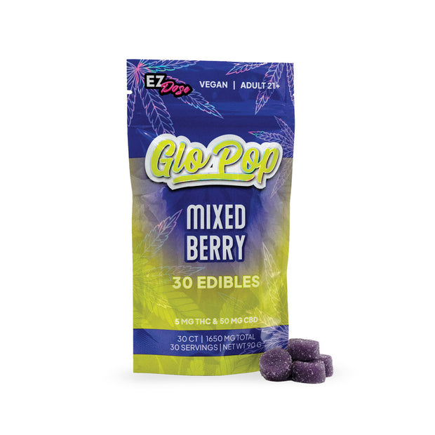 GLO POP: EZ DOSE 1:10 THC & CBD GUMMIES - 30CT