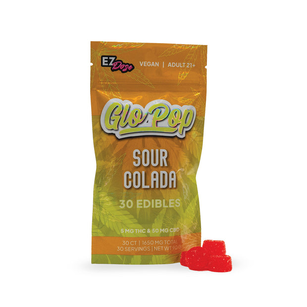 GLO POP: EZ DOSE 1:10 THC & CBD GUMMIES - 30CT