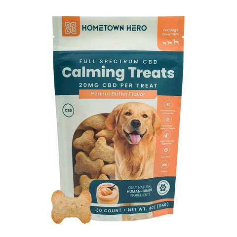 HOMETOWN HERO: CALM AND COMFORT CBD DOG TREATS - FULL SPECTRUM - 600MG