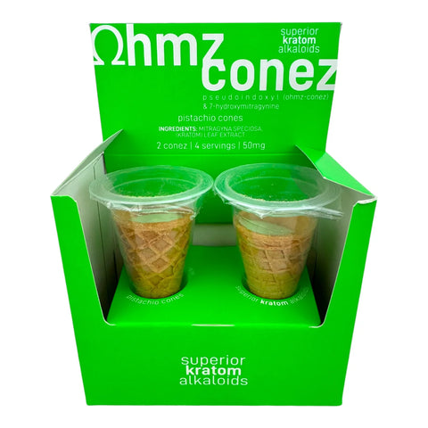 OHMZ CONEZ: SUPERIOR KRATOM ALKALOID PISTACIO CONEZ - 2CT