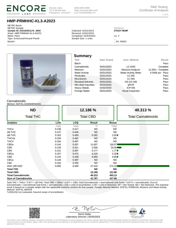 STIIIZY: HHC PRE ROLL MULTI PACK - 1000MG
