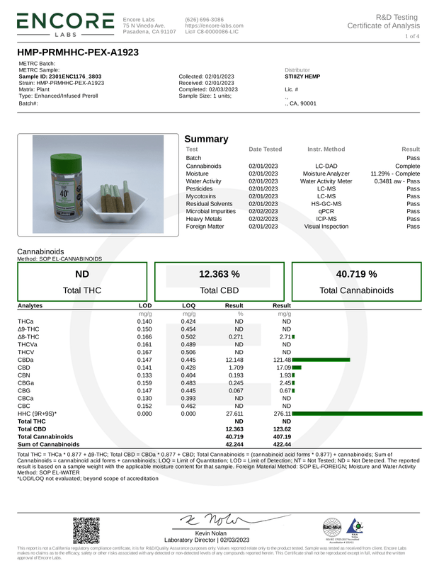 STIIIZY: HHC PRE ROLL MULTI PACK - 1000MG