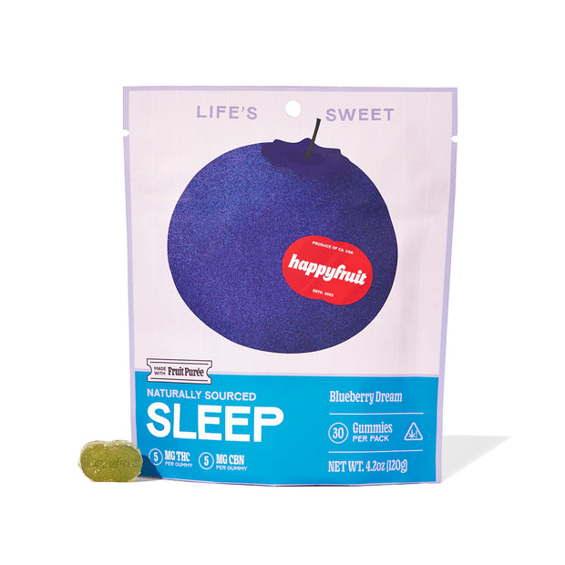 HAPPY FRUIT: BLUEBERRY DREAM SLEEP THC GUMMIES - 30CT