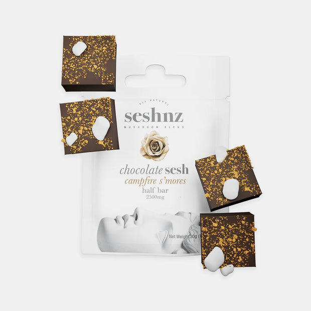 SESHNZ: ORGANIC CHOCOLATE MAGIC MUSHROOM HALF-BARS - 2500MG