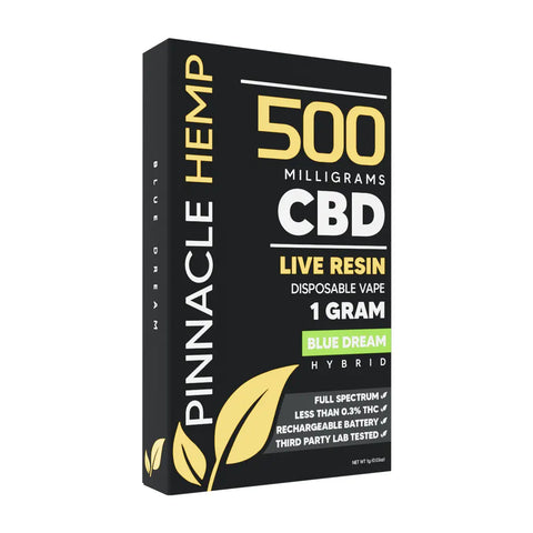 PINNACLE HEMP: LIVE RESIN CBD DISPOSABLE - 500MG