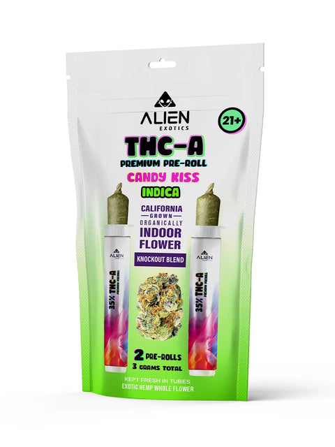 ALIEN EXOTICS: KNOCKOUT BLEND THCA PRE-ROLLS - 2CT