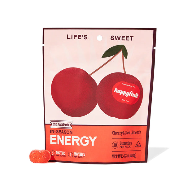 HAPPY FRUIT: CHERRY LIFTED LIMEADE ENERGY THC GUMMIES - 30CT