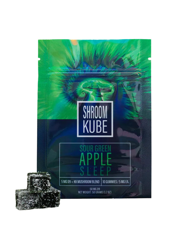 SHROOM KUBE: SOUR GREEN APPLE THC + MUSHROOM SLEEP GUMMIES