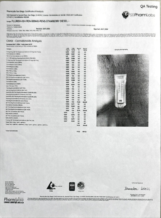 FLURISH: PREMIUM THCA DISPSOABLE - .5G