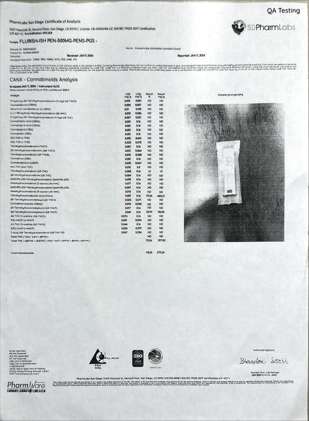 FLURISH: PREMIUM THCA DISPSOABLE - .5G