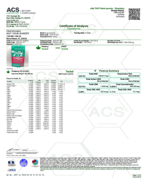 NYB: HIGHLY POTENT JELLY THCP GUMMIES - 2500MG