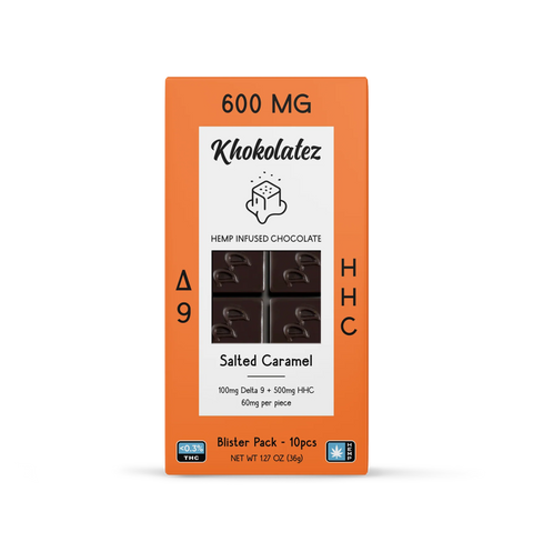 KHOKOLATEZ: DELTA 9 THC + HHC INFUSED CHOCOLATE - 10CT