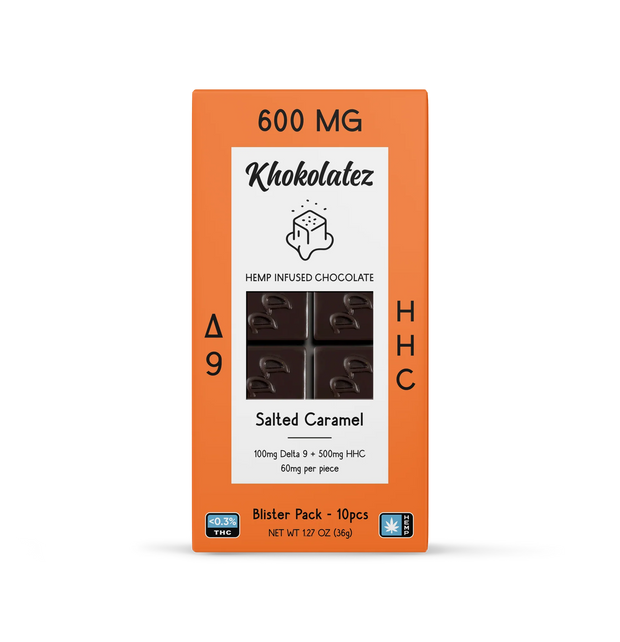 KHOKOLATEZ: DELTA 9 THC + HHC INFUSED CHOCOLATE - 10CT