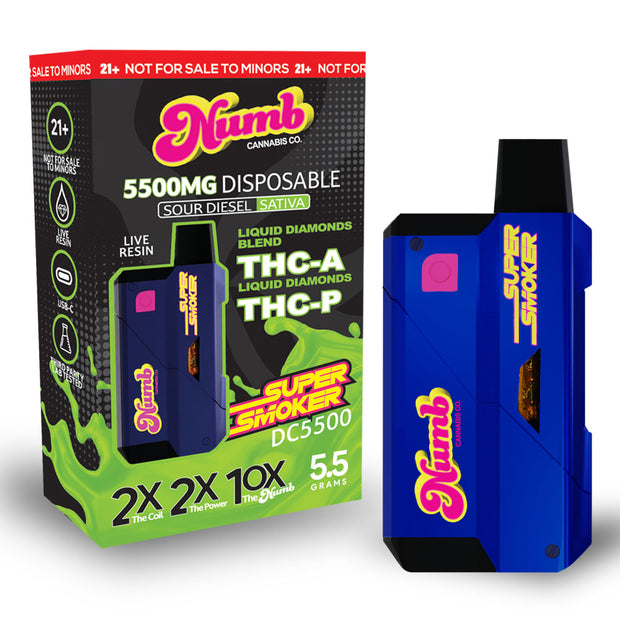 NUMB CANNABIS CO: SUPER SMOKER THC-A + THC-P DISPOSABLE - 5500MG