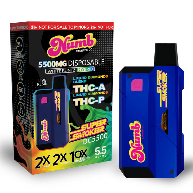 NUMB CANNABIS CO: SUPER SMOKER THC-A + THC-P DISPOSABLE - 5500MG