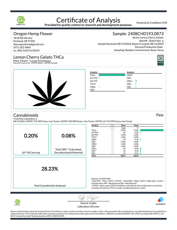 HOUSE THC-A FLOWER - LEMON CHERRY GELATO - HYBRID