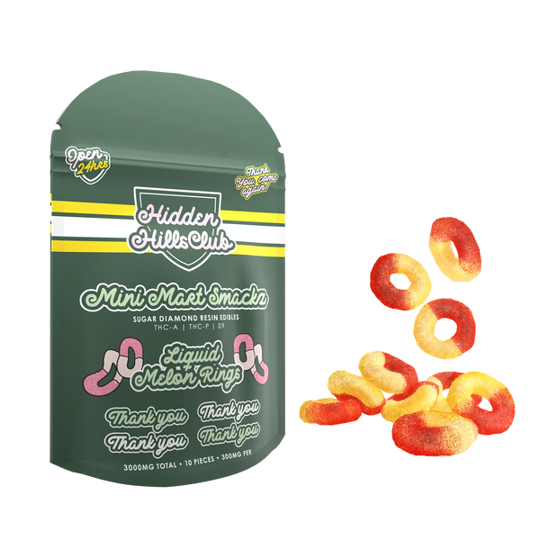 HIDDEN HILLS: LIQUID MELON RINGS - MINI MART THC SNACKS - 3000MG