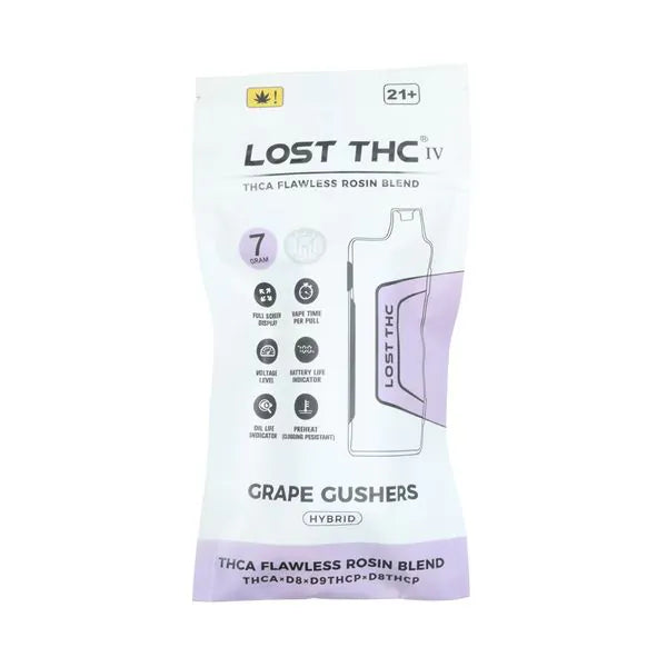 lost thc vape 7 gram THCA Flawless Rosin Blend 7G Disposable Flavors:Berry Burst (New Flavor!!) Colour_Silver How Long Does The