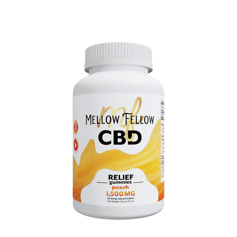 MELLOW FELLOW: CBD RELIEF PEACH GUMMIES - 1500MG