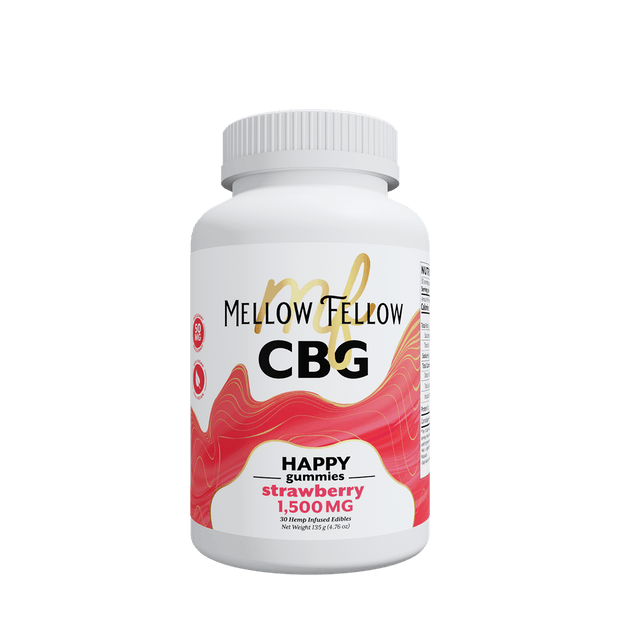 MELLOW FELLOW: CBG STRAWBERRY HAPPY GUMMIES - 1500MG