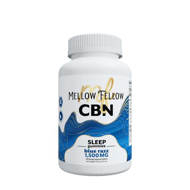 MELLOW FELLOW: CBN BLUE RAZZ SLEEP GUMMIES - 1500MG