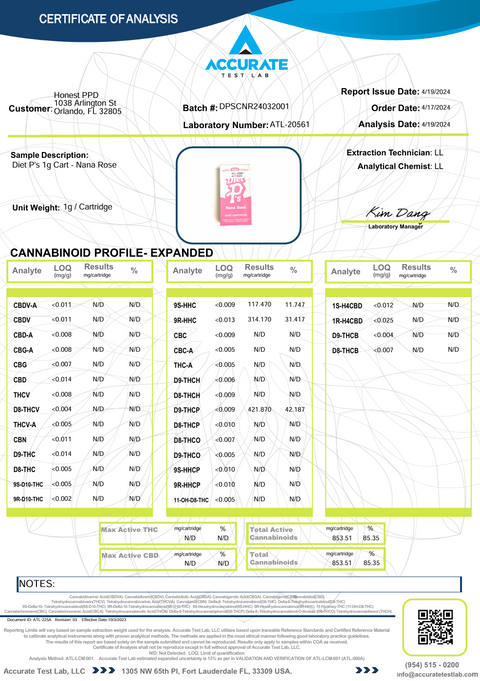 PUSHIN P'S: DIET P'S - 1G VAPE CARTRIDGE