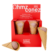 OHMZ CONEZ: SUPERIOR KRATOM ALKALOID STRAWBERRY CONEZ - 2CT & SINGLES