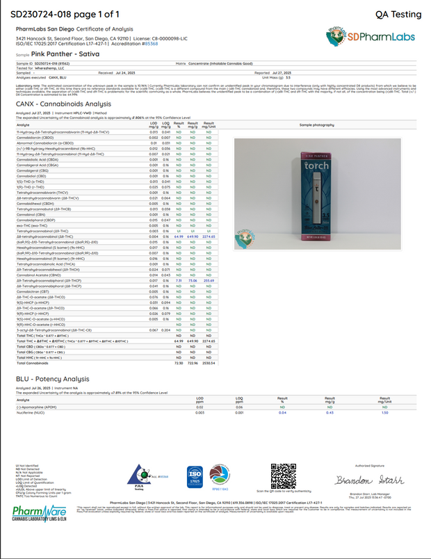 TORCH: SAPPHIRE D9 THC + BLUE LOTUS BLEND DISPOSABLE - 3.5G