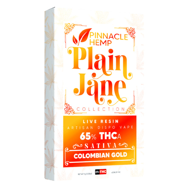 PINNACLE HEMP: PLAIN JANE COLLECTION LIVE RESIN THC ARTISAN DISPOSABLE - 1G