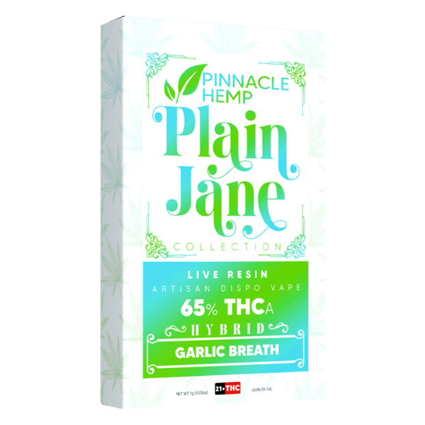 PINNACLE HEMP: PLAIN JANE COLLECTION LIVE RESIN THC ARTISAN DISPOSABLE - 1G