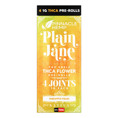 PINNACLE HEMP: PLAIN JANE TOP SHELF THCA PREROLLS - 4 x 1G