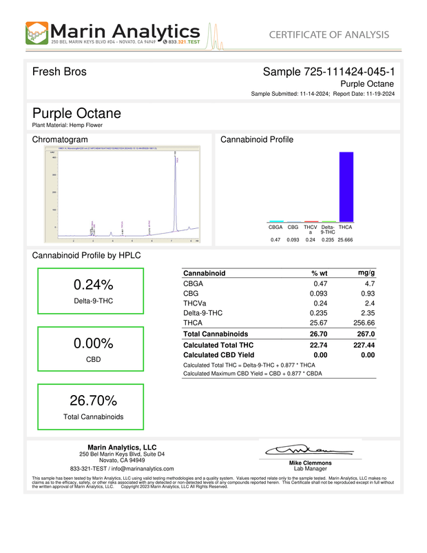 HOUSE THC-A FLOWER - PURPLE OCTANE (INDICA/HYBRID)