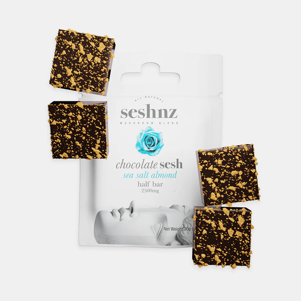 SESHNZ: ORGANIC CHOCOLATE MAGIC MUSHROOM HALF-BARS - 2500MG