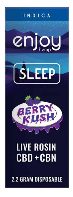 ENJOY: SLEEP CBD + CBN LIVE ROSIN BERRY KUSH DISPOSABLE - 2.2G