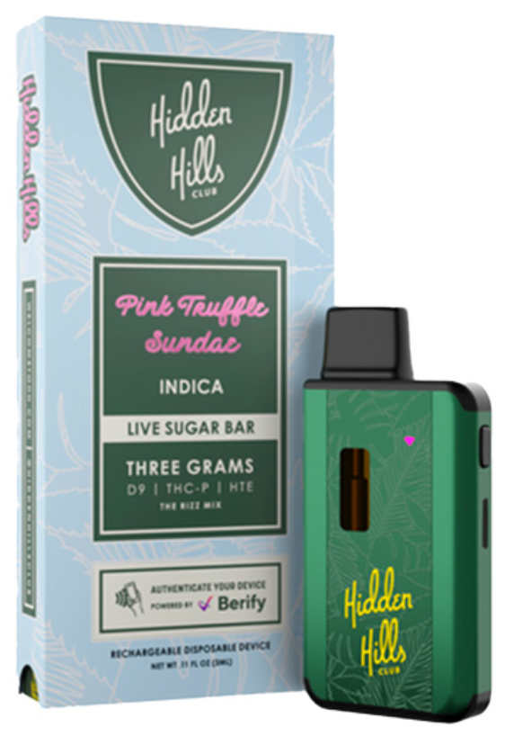 HIDDEN HILLS - LIVE SUGAR THC BAR - 3G