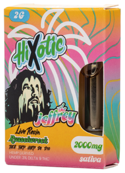 HIXOTIC: THE JEFFREY THC CARTRIDGES - 2G