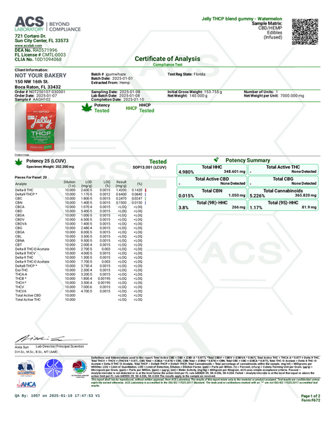 NYB: HIGHLY POTENT JELLY THCP GUMMIES - 10,000MG