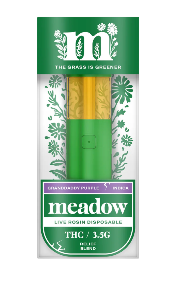 MEADOW - GRANDDADDY PURPLE RELIEF BLEND DISPOSABLE - 3.5G DR.SMOKE MEADOW - GRANDDADDY PURPLE RELIEF BLEND DISPOSABLE - 3.5G DR.SMOKE