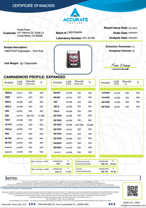 HALF BAK'D: PRIMO THC-P DISPOSABLE - 2G