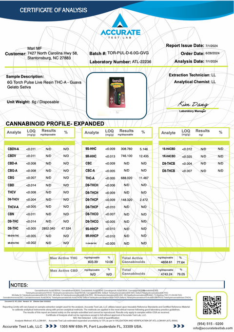 TORCH: PULSE LIVE RESIN THC-A DISPOSABLE - 6G