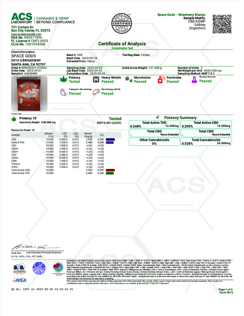 SPACE GODS: ENHANCED FLAVOR DELTA 9 THC GUMMIES - 60MG